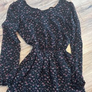 Forever 21 Black Floral Blouse Spring Wear